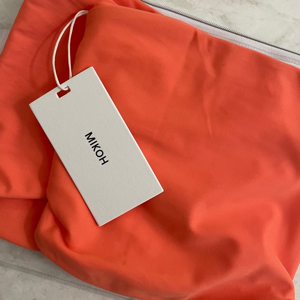 NWT Mikoh Front Tie Bandeau Coral Crush Swimsuit